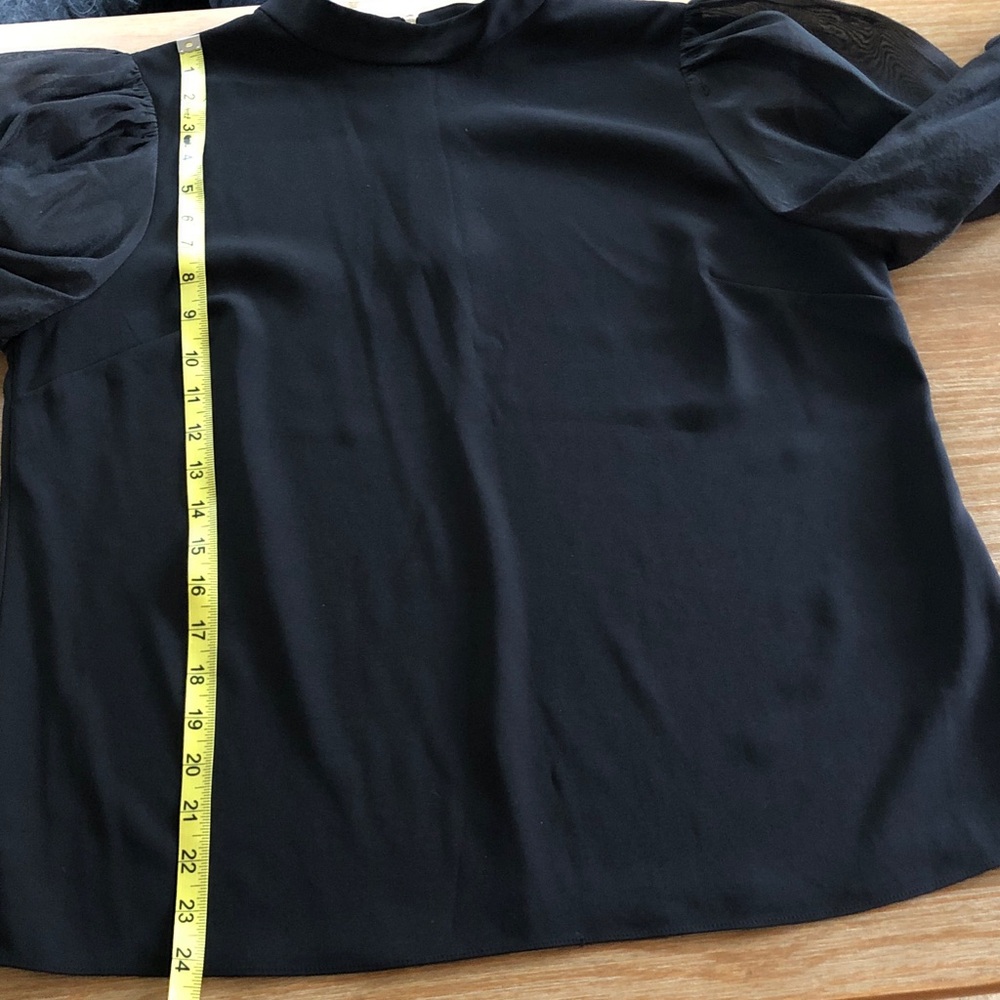 Ted Baker London Micaeli Organza Puff Sleeve Black Top US Size 8 - 10 (UK 4) - Picture 13 of 15